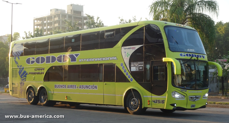 Mercedes-Benz O 500 RSD - Niccoló New Concept 2250 Isidro - Godoy Internacional
PGU 355
[url=https://bus-america.com/galeria/displayimage.php?pid=62470]https://bus-america.com/galeria/displayimage.php?pid=62470[/url]
[url=https://bus-america.com/galeria/displayimage.php?pid=62471]https://bus-america.com/galeria/displayimage.php?pid=62471[/url]

Godoy, interno 43516
Línea internacional entre Argentina & Paraguay
