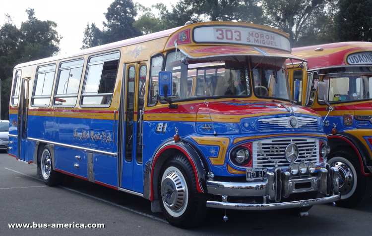 Mercedes-Benz LO 1114 - Bi-Met 8-85 - Emp. Del Oeste
WED 613 - ex patente B.2062250
[url=https://bus-america.com/galeria/displayimage.php?pid=53394]https://bus-america.com/galeria/displayimage.php?pid=53394[/url]

Línea 303 (Prov. Buenos Aires), interno 81 [vehículo de exposición]
