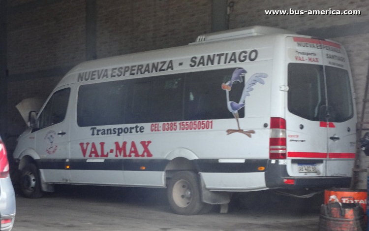 Mercedes-Benz Sprinter 515 CDI - Val-Max
AB 472 BP
[url=https://bus-america.com/galeria/displayimage.php?pid=69019]https://bus-america.com/galeria/displayimage.php?pid=69019[/url]

ValMax (Prov.Sgo.del Esterio)


Horario noviembre 2024
Línea Santiago del Estero - Nueva Esperanza
Ida: 14:30 lunes a sábados
Vuelta: 4:30 lunes a sábados
