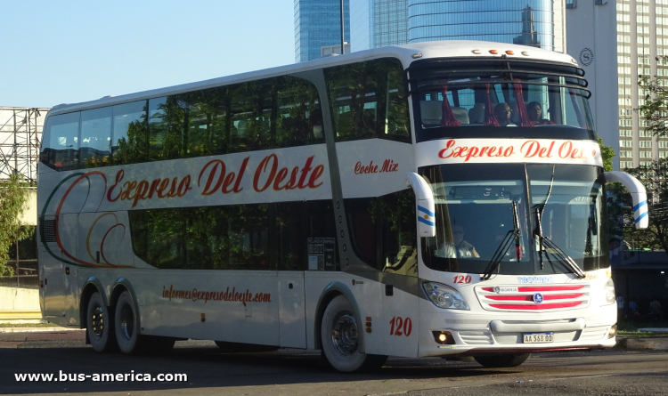 Scania K 400 B - José Troyano Calixto Doble Piso - Exp. Del Oeste
AA 568 OD
[url=https://bus-america.com/galeria/displayimage.php?pid=66391]https://bus-america.com/galeria/displayimage.php?pid=66391[/url]

Exp. Del Oeste, interno 120
