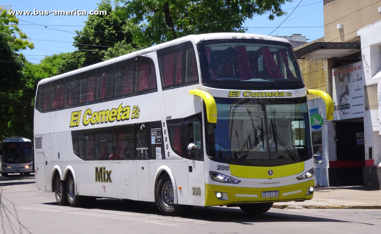 Scania K 400 B - Autocar Troyano Theia Doble Piso - El Cometa Bis
AD 701 AO

El Cometa Bis, interno 200
