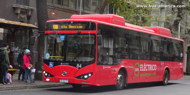 BYD K9 (en Argentina) - Mendotran , STM
AE 991 VT

Línea 110 (Mendotran, Prov.Mendoza), interno 84
