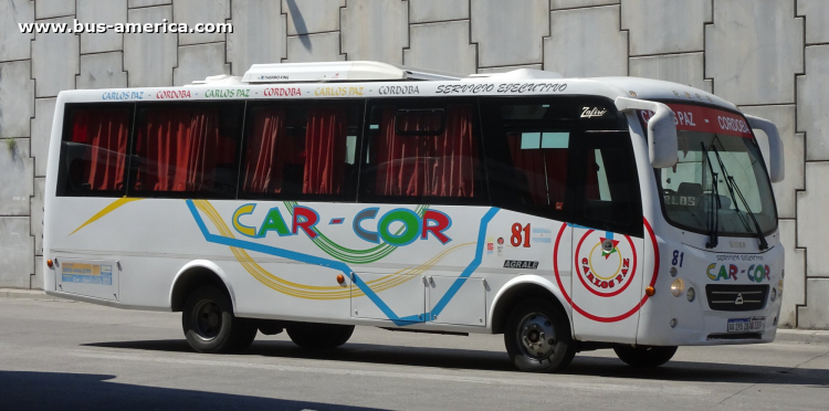 Agrale MA 10.0 - Todo Bus Zafiro - Car-Cor
AA 295 ZB

Car-Cor (Prov. Córdoba), interno 81, patente provincial 3309
