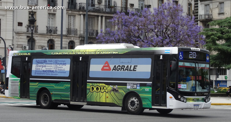 Agrale MT 17.0 LE e 6000 - Todo Bus Pompeya III TB-55/24 - DOTA
AG 708 VN
[url=https://bus-america.com/galeria/displayimage.php?pid=68021]https://bus-america.com/galeria/displayimage.php?pid=68021[/url]

Línea 28 (Buenos Aires), interno 100

Primero ómnibus electrico fabricado en Argentina y desarrollo motriz en el Reino Unido
