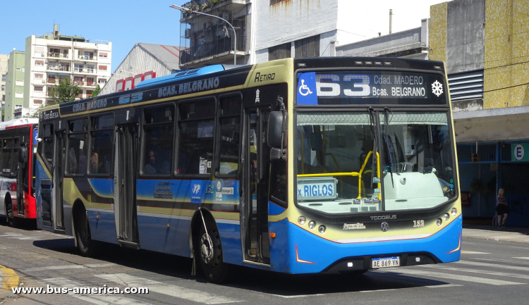 Volkswagen 18.280 OT LE - Todo Bus Retiro - Bernardino Rivadavia
AE 869 YN

Línea 63 (Buenos Aires), interno 152
