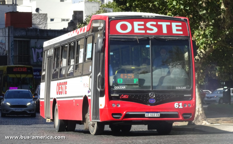 Mercedes-Benz OF 1621 - Nuovobus Cittá - Oeste , Nueve de Julio
AE 503 AN

Línea Oeste 65 (504 - Pdo. La Plata), interno 61
