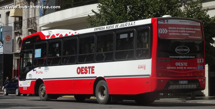 Mercedes-Benz OF 1621 - Nuovobus Cittá - Oeste , Nueve de Julio
AE 975 AR

Línea Oeste (504 - Pdo. La Plata), interno 113
