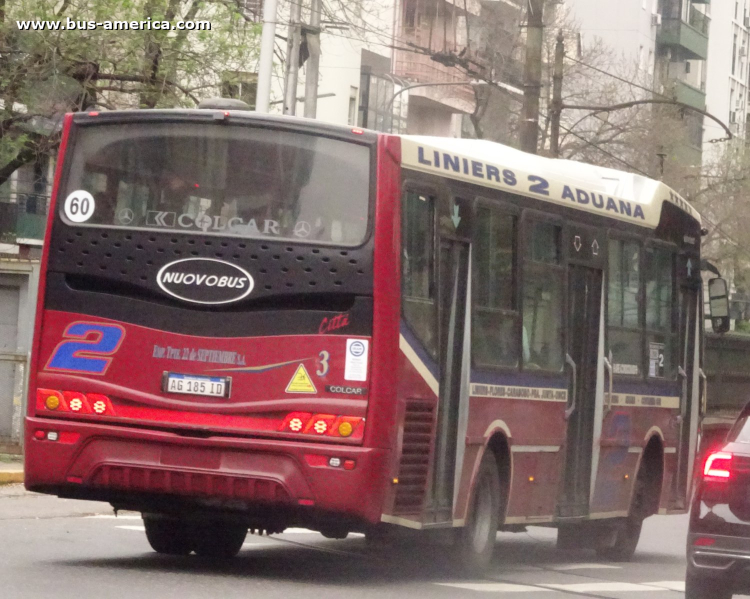 Mercedes-Benz OH 1621 L SB - Nuovobus Cittá PH 68 - 22 de Setiembre
AG 185 ID
[url=https://bus-america.com/galeria/displayimage.php?pid=71026]https://bus-america.com/galeria/displayimage.php?pid=71026[/url]

Línea 2 (Buenos Aires), interno 3
Ex línea 180 (Buenos Aires), interrno 93  [2023 - 2026]
