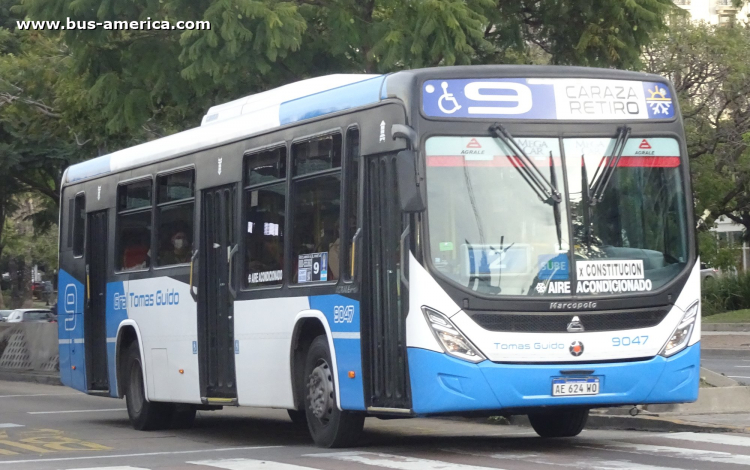 Agrale MT 17.0 LE - Marcopolo Novo Torino - Gral. Tomás Guido
AE 624 WO

Línea 9 (Buenos Aires), interno 9047
