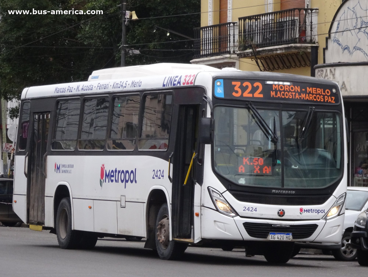 Mercedes-Benz OF 1621 - Marcopolo Torino - Metropol , Libertador San Martín
AG 420 HG

Línea 322 (Prov.Buenos Aires), interno 2424
