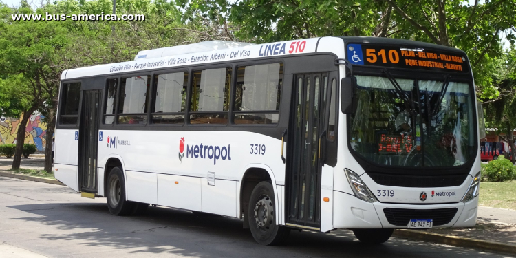 Mercedes-Benz OF 1721 L - Marcopolo Novo Torino - Metropol , Pilar Bus
AE 942 FI

Línea 510 (Pdo.Pilar), interno 3319
