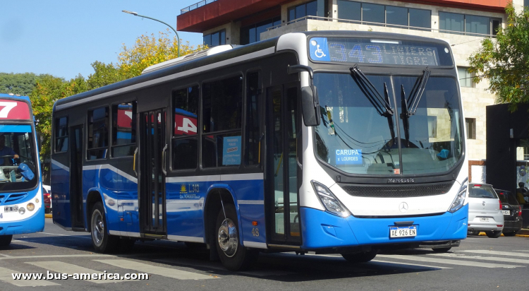 Mercedes-Benz OH 1621 L SB - Marcopolo Novo Torino - Cía. Noroeste
AE 926 EN

Línea 343 (Prov. Buenos Aires), interno 48
