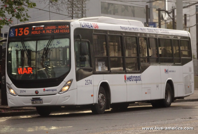 Scania K 250 UB - Marcopolo Torino T350 - Metropol , Sgto.Cabral
AE 962 SC
[url=https://bus-america.com/galeria/displayimage.php?pid=70971]https://bus-america.com/galeria/displayimage.php?pid=70971[/url]

Línea 136 (Buenos Aires), interno 2574 [desde 2026]
Ex línea 65 (Buenos Aires), interno 36 [2021 - 2026]

