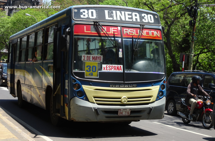 Mercedes-Benz OF 1418 - Neobus Mega (en Paraguay) - Vanguardia
BVL 216

Línea 30 (Asunción), interno 88
