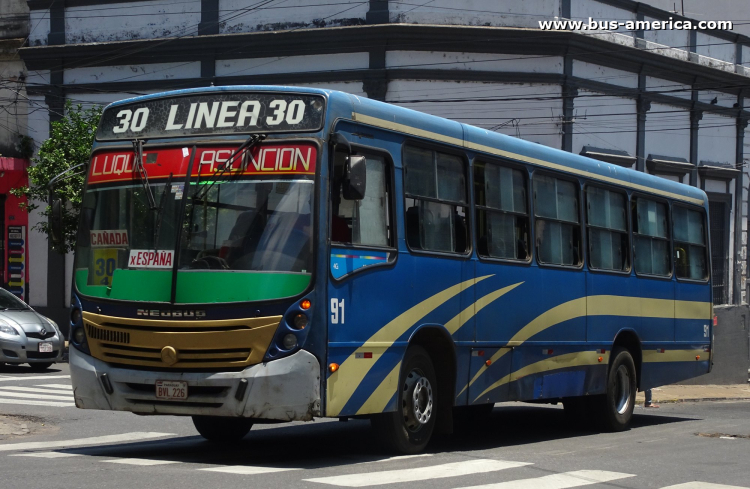 Mercedes-Benz OF 1418 - Neobus Mega (en Paraguay) - Vanguardia
BVL 226

Línea 30 (Asunción), interno 91
