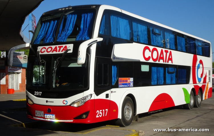 Scania K 400 B - Metalsur Starbus 3 405 - COATA
AB 428 QJ
[url=https://bus-america.com/galeria/displayimage.php?pid=51876]https://bus-america.com/galeria/displayimage.php?pid=51876[/url]

COATA (Prov. Córdoba), patente provincial 2256, interno 2517
