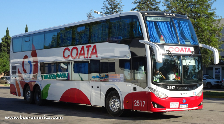 Scania K 400 B - Metalsur Starbus 3 405 - COATA
AB 428 QJ
[url=https://bus-america.com/galeria/displayimage.php?pid=51875]https://bus-america.com/galeria/displayimage.php?pid=51875[/url]

COATA (Prov. Córdoba), patente provincial 2256, interno 2517
