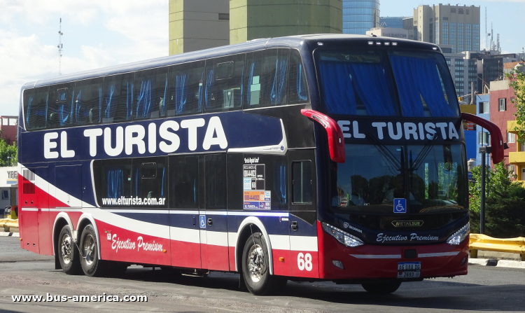 Scania K 440 B - Metalsur Starbus 3 405 - El Turista
AG 088 DG

El Turista, interno 68, patente provincial de Córdoba 2693
