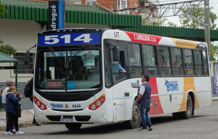 Agrale MA 15.0 - Metalpar Tronador Nueva Generación - UT Larrazabal , Autobuses Bs.As.
AC 616 YA
[url=https://bus-america.com/galeria/displayimage.php?pid=52822]https://bus-america.com/galeria/displayimage.php?pid=52822[/url]

Línea 514 (Pdo. Alte. Brown), interno 5649
