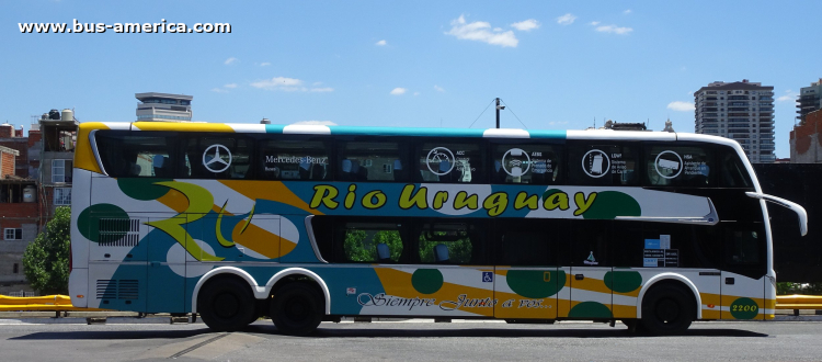 Mercedes-Benz O 500 RSD - Metalsur Starbus 3 405 - Río Uruguay , Ctral. Argentino & El Dorado
AF 197 VM
[url=https://bus-america.com/galeria/displayimage.php?pid=62930]https://bus-america.com/galeria/displayimage.php?pid=62930[/url]
[url=https://bus-america.com/galeria/displayimage.php?pid=62931]https://bus-america.com/galeria/displayimage.php?pid=62931[/url]

Rio Uruguay (Ctral.Arg & El Dorado), interno 2220
