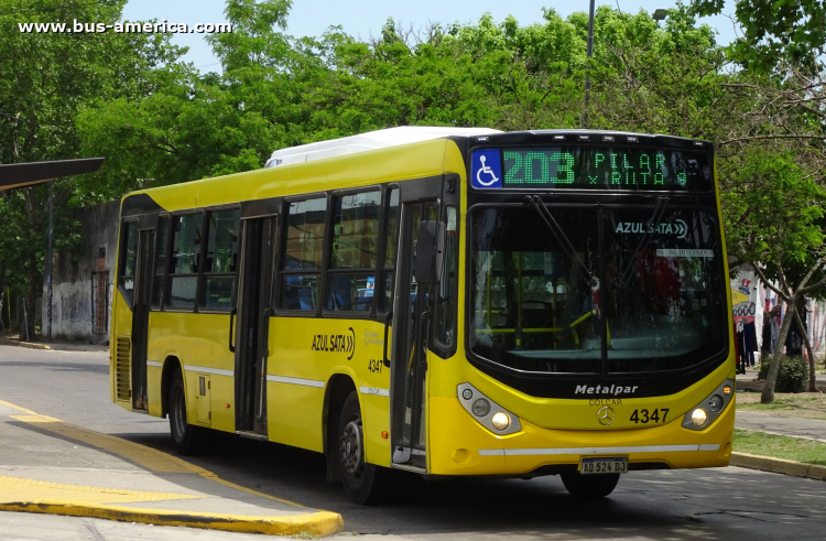 Mercedes-Benz O 500 U - Metalpar Iguazú Nueva Generación - Azúl
AD 524 DJ

Línea 203 (Prov. Buenos Aires), interno 4347
