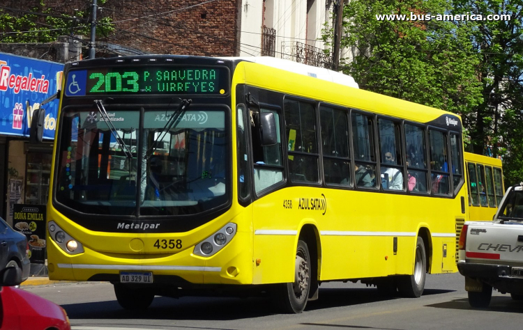 Mercedes-Benz O 500 U - Metalpar Iguazú Nueva Generación - Azúl
AD 329 UI

Línea 203 (Prov. Buenos Aires), interno 4358
