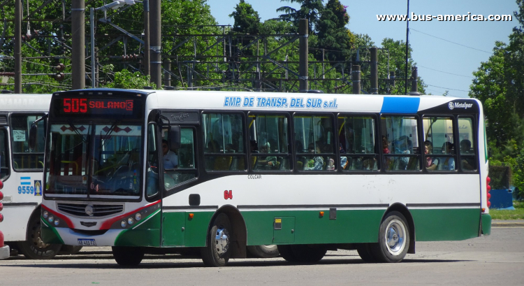 Mercedes-Benz OF 1621 - Metalpar Tronador 2010 - ETDel Sur
AB 405 FZ
[url=https://bus-america.com/galeria/displayimage.php?pid=52873]https://bus-america.com/galeria/displayimage.php?pid=52873[/url]

Línea 505 (Pdo. Alte. Brown), interno 64
