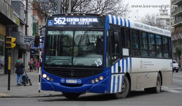 Mercedes-Benz OF 1621 - Metalpar Tronador 2010 - Línea Azúl , 25 de Mayo
AB 553 GC

Línea 562 (Mar del Plata), interno 013
