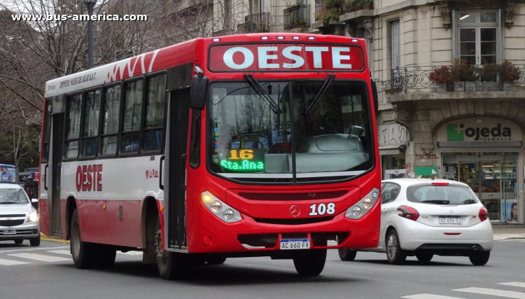 Mercedes-Benz OF 1621 - Metalpar Tronador Nueva Generación - Nueve de Julio
AC 660 FX

Línea Oeste 16 (504 - Pdo. La Plata), interno 108
