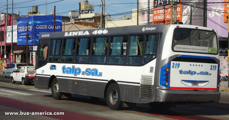 Mercedes-Benz OH 1518 - Metalpar Tronador 2010 - TALP
MCV 670

Línea 406 (Prov. Buenos Aires), interno 319
