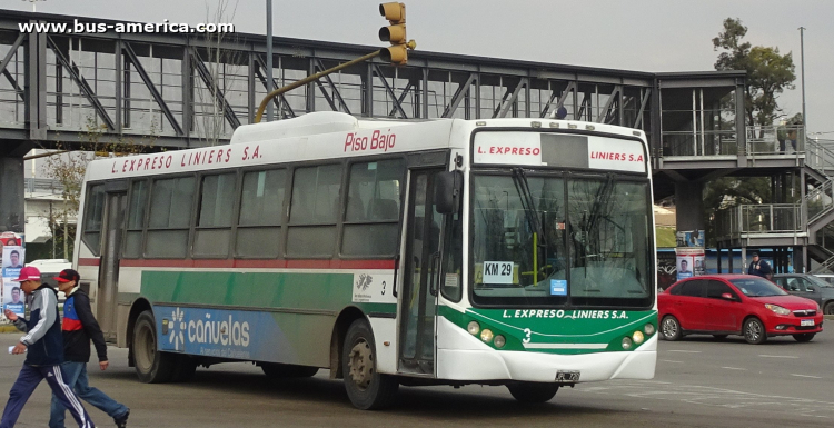 Mercedes-Benz OH 1618 L SB - Metalpar Iguazú 2010 - L.E.Liniers
JPL 720

Línea 502 (Pdo.Cañuelas, alargue en Prov.Buenos Aires, no autorizado), interno 3
=
Línea 88 (fraccionamiento en Prov.Buenos Aires, no autorizado), interno 3
