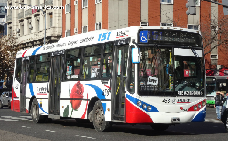 Mercedes-Benz OH 1618 L SB - Metalpar Iguazú 2010 - MODO
NQX 721

Línea 151 (Buenos Aires), interno 458 [desde Agosto 2015]
Ex línea 182 (Buenos Aires), interno 1818 [marzo 2014 - diciembre 2014]
