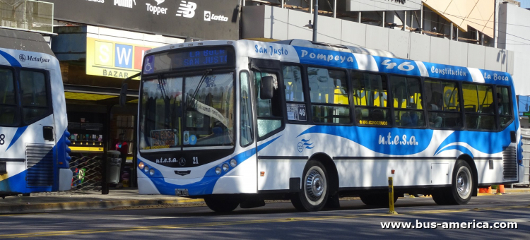Mercedes-Benz OH 1618 L SB - Metalpar Iguazú 2010 - Utesa
OMQ 048

Línea 46 (Buenos Aires), interno 21
