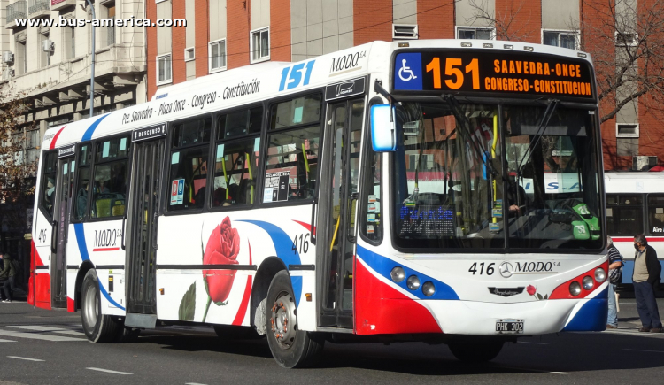 Mercedes-Benz OH 1718 L SB - Metalpar Iguazú 2010 - MODO
PHK 302

Línea 151 (Buenos Aires), interno 416
