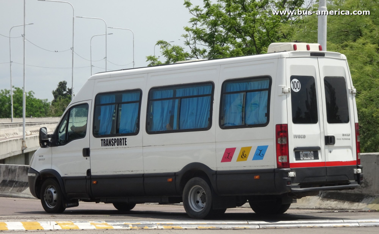 Iveco Daily 56C16 Paso (reacondicionado en Argentina por) R & O Valle - L & L
NCL 046
[url=https://bus-america.com/galeria/displayimage.php?pid=68196]https://bus-america.com/galeria/displayimage.php?pid=68196[/url]
[url=https://bus-america.com/galeria/displayimage.php?pid=68197]https://bus-america.com/galeria/displayimage.php?pid=68197[/url]

L & L (Prov.Sgo. del Estero)

Horarios solo de lunes a viernes: 
ida: 12:00 - 20:30
Vuelta: 5:50 - 15:00
