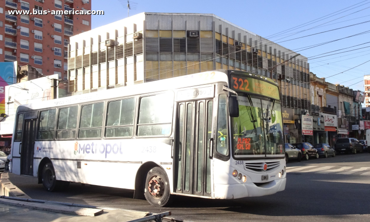 Mercedes-Benz OF 1418 - Metalpar Tronador 2010 - Metropol , Libertador San Martín
NRQ 286

Línea 322 (Prov.Buenos Aires), interno 2438
Ex línea 326 (Prov.Buenos Aires)
