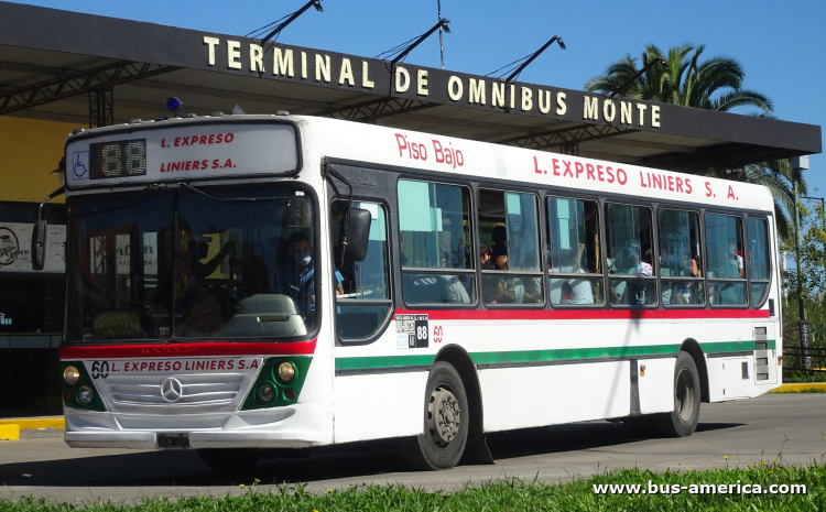 Mercedes-Benz O 500 U - Ugarte Europeo - L.E.Liniers
JCM 709

Línea 88 (Buenos Aires), interno 60 (servicio provincial de Buenos Aires no autorizado)
