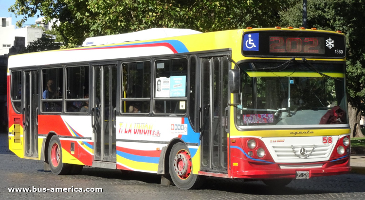 Mercedes-Benz OH 1718 L SB - Ugarte Europeo 2007 - La Unión
OPG 528

Línea 202 (Prov. Buenos Aires), interno 58 (1360)
