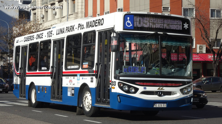 Mercedes-Benz OH 1621 L SB - Ugarte Mini Europeo - América
AE 028 RV

Línea 105 (Buenos Aires), interno 33
