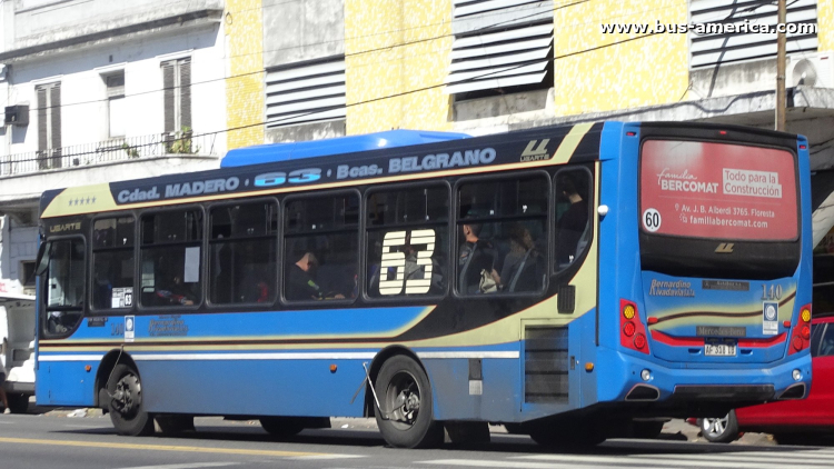 Mercedes-Benz OH 1621 L SB - Ugarte Mini Europeo 101 - Bernardino Rivadavia
AF 318 IB

Línea 63 (Buenos Aires), interno 140
