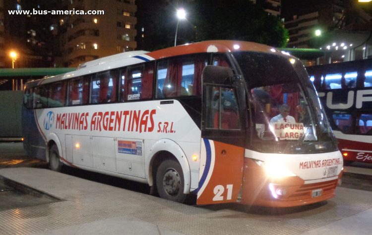 Mercedes-Benz O 500 M - Lucero Radiance 3.3 - Malvinas Argentinas
OAA 911

Malvinas Argentinas (Prov. Córdoba), interno 21, patente provincial 1593
