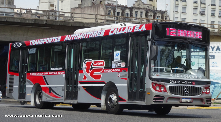 Mercedes-Benz O 500 U - La Favorita Gran Favorito GR 94/2016 - T.A.Callao 
AE 711 RO
[url=https://bus-america.com/galeria/displayimage.php?pid=65690]https://bus-america.com/galeria/displayimage.php?pid=65690[/url]

Línea 12 (Buenos Aires), interno 16
