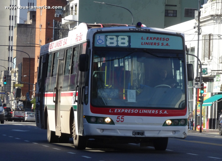 Mercedes-Benz O 500 U - Nuovobus - L.Expreso Liniers
MEG 273
[url=https://bus-america.com/galeria/displayimage.php?pid=56773]https://bus-america.com/galeria/displayimage.php?pid=56773[/url]

Línea 88 (Buenos Aires), interno 55
