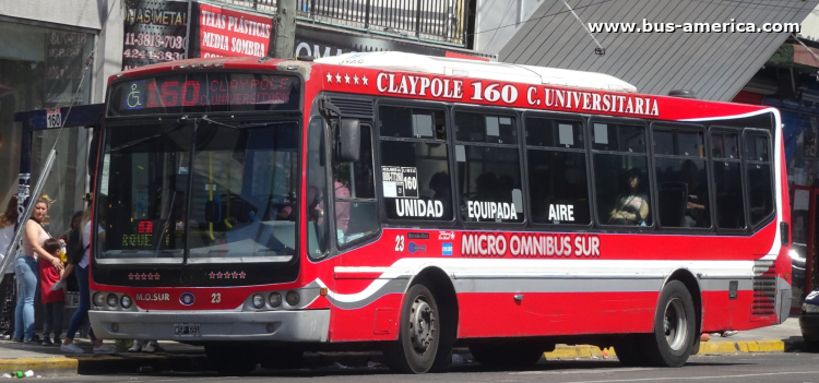 Mercedes-Benz OH 1618 L SB - Nuovobus PH 0010 - M.O.Sur
MSP 691

Línea 160 (Buenos Aires), interno 23
