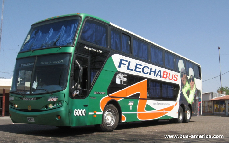 Volvo B 10 R - Busscar Panorámico DD (en Argentina) - Flechabus
ENX 928

Flecha Bus, interno 6000
