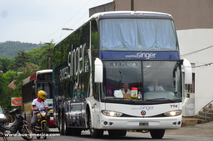 Mercdes-Benz O 500 RSD - Marcopo G6 Paradiso 1800 DD (en Argentina) - Exp.Singer
JXT 609

Exp.Singer, interno 774
