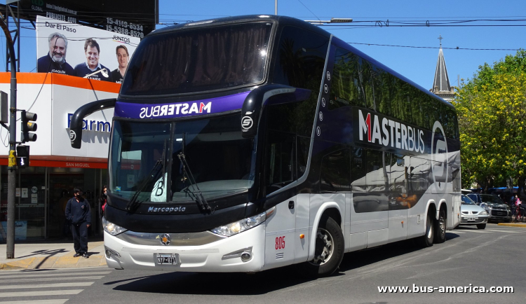 Mercedes-Benz O 500 RSD - Marcopolo G7 Paradiso 1800 DD (en Argentina) - Master Bus
NYP 871

Master Bus, interno 805
