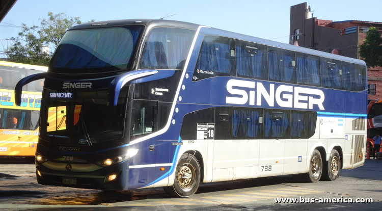 Mercedes-Benz O-500 RSD - Marcopolo Paradiso 1800 DD G7 (en Argentina) - Expreso Singer
AA 641 KH
[url=https://bus-america.com/galeria/displayimage.php?pid=58819]https://bus-america.com/galeria/displayimage.php?pid=58819[/url]

Singer, interno 788
