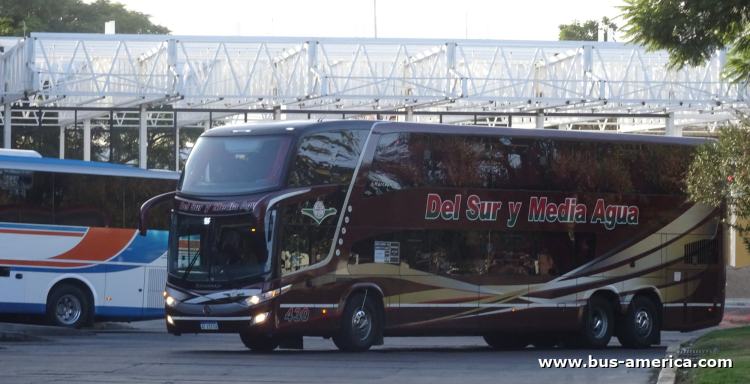 Mercedes-Benz O 500 RSD - Marcopolo G7 Paradiso 1800 DD (en Argentina) - Del Sur y Media Agua
AC 233 EG

Del Sur y Media Agua, interno 430
