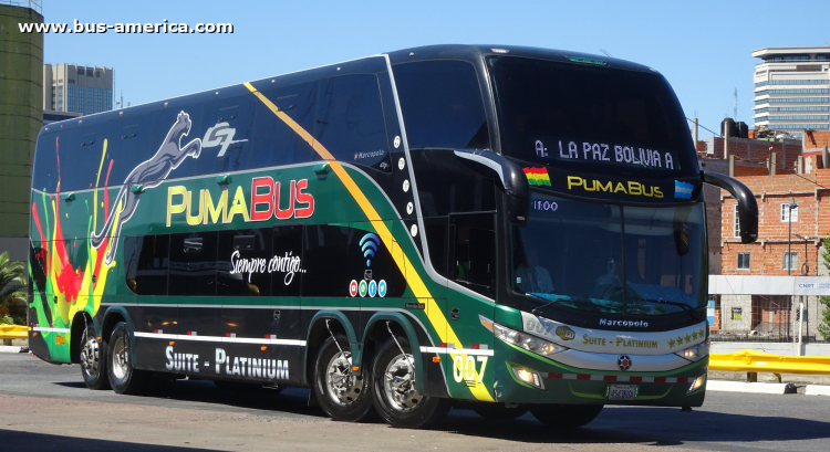 Mercedes-Benz O 500 RSDD - Marcopolo G7 Paradiso 1800 DD (para Bolivia) - Puma Bus
4543 KUA
[url=https://bus-america.com/galeria/displayimage.php?pid=60539]https://bus-america.com/galeria/displayimage.php?pid=60539[/url]
[url=https://bus-america.com/galeria/displayimage.php?pid=60541]https://bus-america.com/galeria/displayimage.php?pid=60541[/url]

Puma Bus, interno 007
